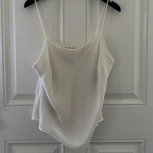 Ann Taylor Ivory Two Layer Lace Trimmed Camisole/Size 14/NEW/REDUCED PRICE!